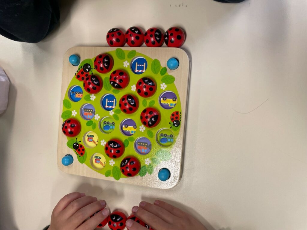 Jeu de mémoire avec des coccinelles pour enfants